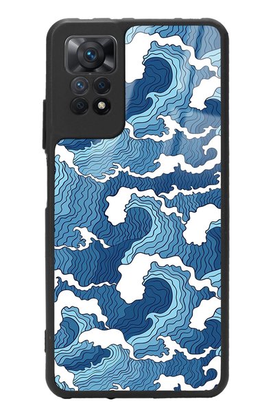 Spoyi حافظة هاتف لامعة بتصميم موجة زرقاء لهاتف Xiaomi Redmi Note 12 Pro 4g