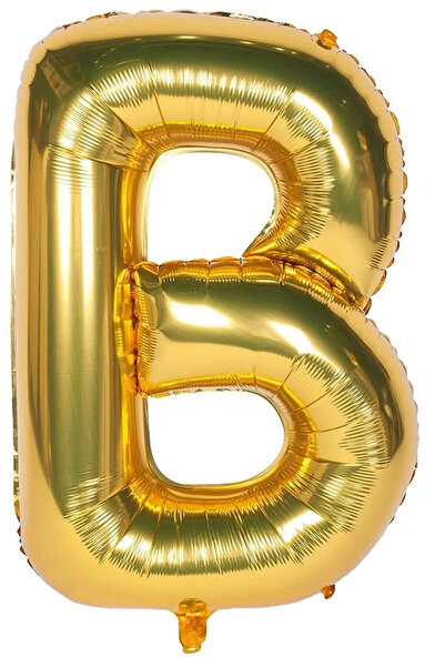 GÜZELYÜZ AVM Gold Balon 100 Cm B Harfi - Harf Folyo Balon Altın Balon Büyük B...