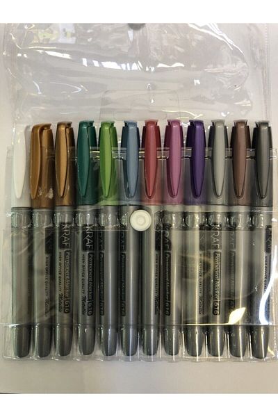 KRAF Permanent Marker Metallic 12 Colors