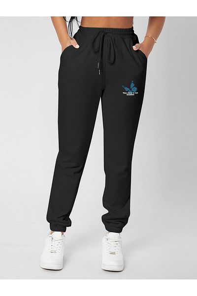 DAXİS Sportwear Company Blue Butterfly Printed Unisex Sweatpants Daxis Sportwear Company