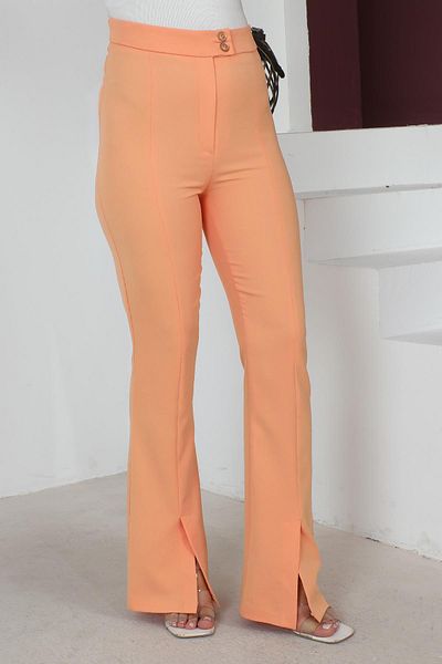 Modamihram Double Buttoned Flared Trousers Orange 6074