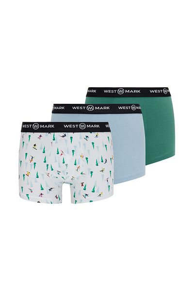 WESTMARK LONDON 3-Piece Blue Green Patterned Men's Boxer Set OSCAR WINTER ICONS