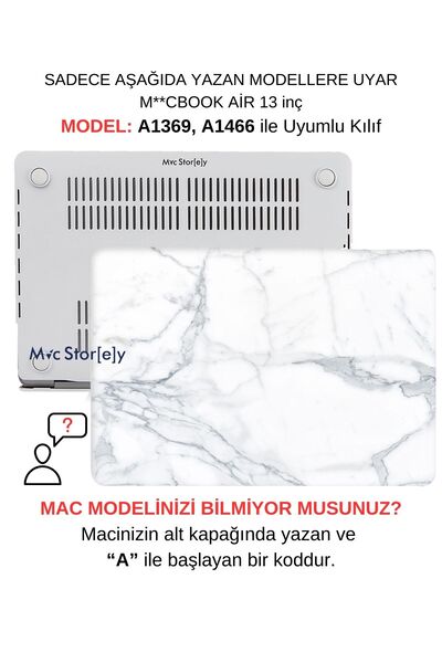 Mcstorey Macbook Air Kılıf 13 Inç Mermer06nl (ESKİ USB'Lİ MODEL 2010-2017) A1...