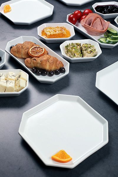 ŞURA MUTFAK Breakfast set for 6 people, 14 pieces Prizma White