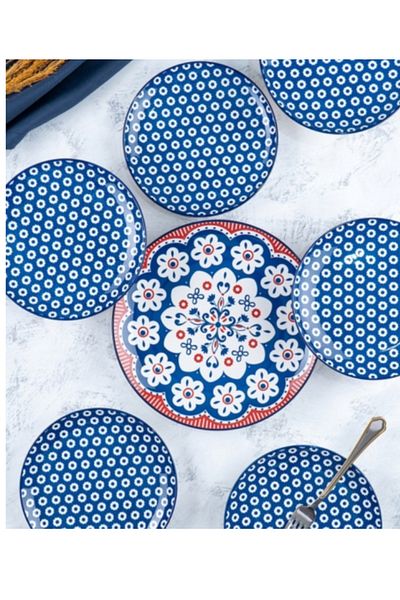 ACAR TIFFANY 7 PIECE PORCELAIN CAKE SET