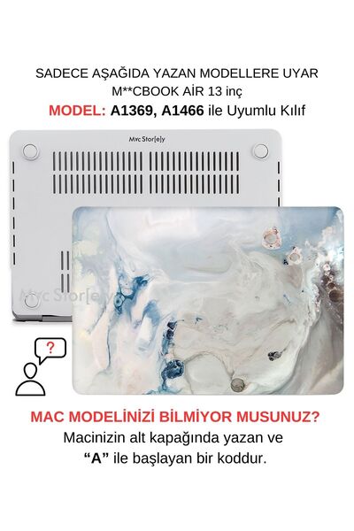 Mcstorey Macbook Air Kılıf 13 Inç Mermer10nl (ESKİ USB'Lİ MODEL 2010-2017) A1...