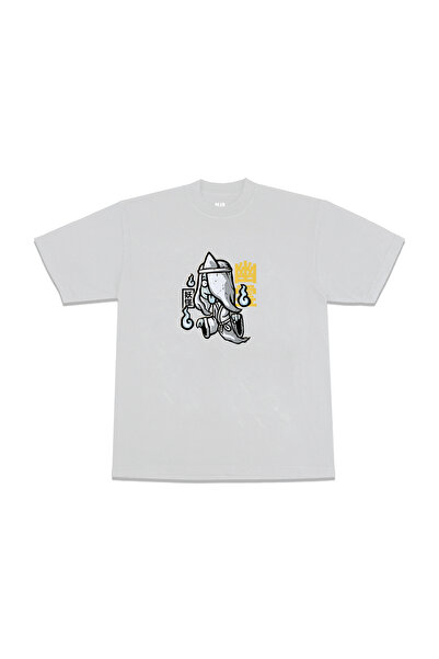 FECCY Tricou oversize unisex alb cu imprimeu Ghost