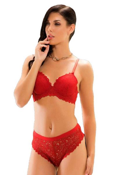 Şahinler 12400 Padded Lace Supported Bra Panties Set