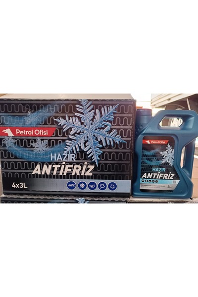 Petrol Ofisi Hazır Antifriz 3 lt x 4 adet (koli) 2023 üretim