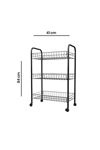 Metaltex 3-Tier Multi-Purpose Kitchen Shelf, Black, Stylish and Functional De...