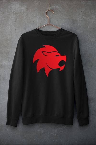 Raf Coll Hanorac unisex oversize cu decolteu rotund Arslan Zodiac Design, imprimat digital, cu două fire în interior