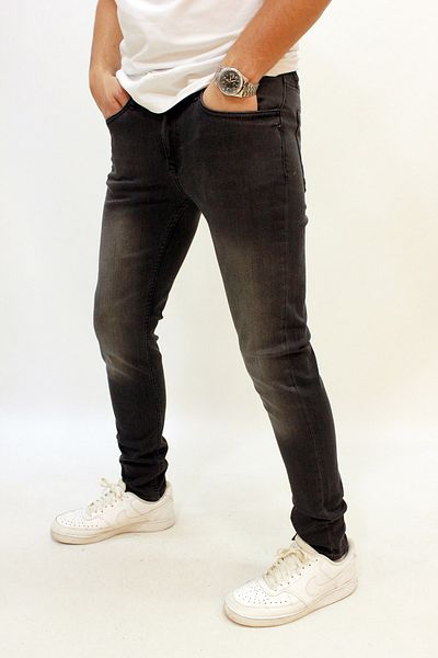 Cazador Jazz 0812 Curry Denim Παντελόνι Black Wash Ανδρικό Lycra Τζιν Παντελόνι Καπνιστό
