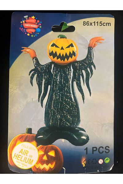 Happyland Halloween Footed Pumpkin Scarecrow Foil Balloon 115x90 cm