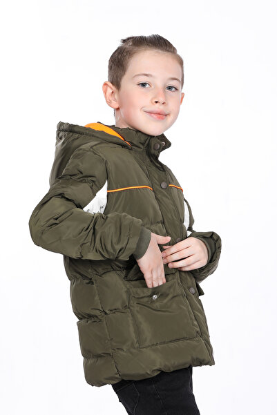 VODENS Erkek Çocuk iç Polarlı Kalın Parçalı Su İtici Haki Mont