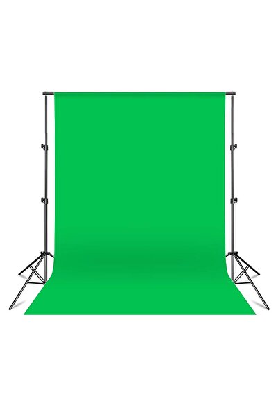 cazipshop Ürün Çekimi Fotoğraf Ve Stüdyo Çekimleri Için Yeşil Fon Perde + Stant 2x3 Metre Stand+fon