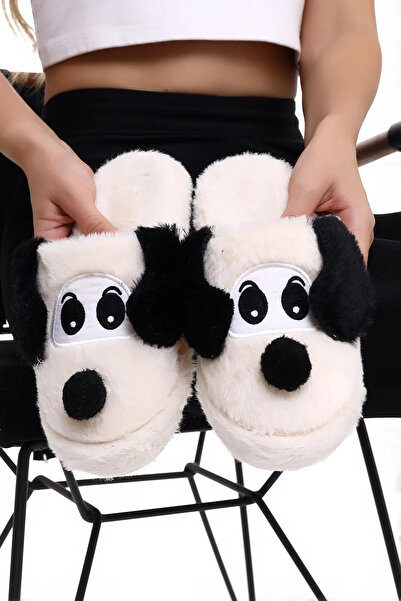 PUSKAS Kadın Köpek Figürlü Kışlık Ev Terliği 00117