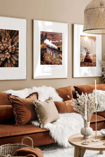 Artavessa 3 Parça Ahşap Çerçeve Görünümlü Mdf Tablo Seti