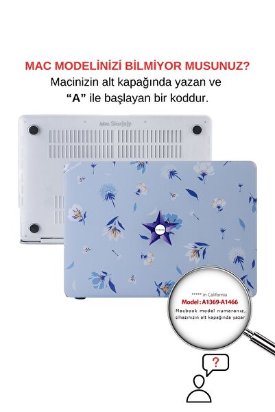 Mcstorey Macbook Air Kılıf 13inç (ESKİ USB'Lİ MODEL 2010-2017) A1369 A1466 Ile Uyumlu Flower04