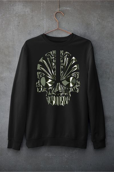 Raf Coll Ψηφιακή εμπριμέ φούτερ Oversize Unisex Skull Design - Δύο νήματα εσωτερικά ανυψωμένα
