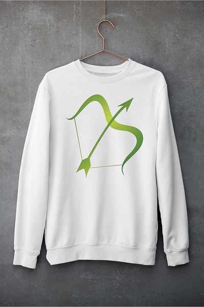 Raf Coll Unisex Oversize Crew Neck Bow Zodiac Design Ψηφιακή εμπριμέ φούτερ με δύο νήματα εσωτερικά ανυψωμένα