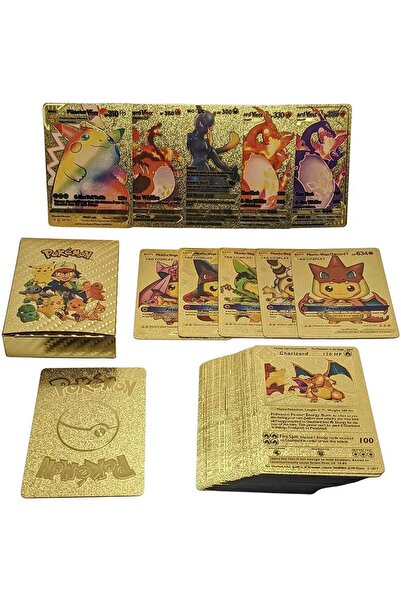 Bakgeldi بطاقة ألعاب بوكيمون Vmax مكونة من 30 قطعة من بطاقات بوكيمون الذهبية ...