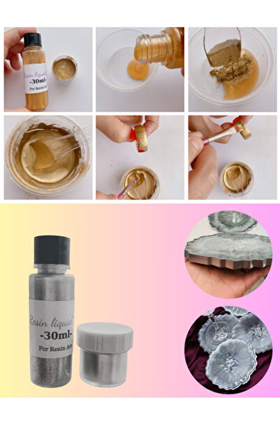 Sirius Hobi Epoksi Reçine Silver Kenar Varağı Seti (2li) 30ml+10gr Varak Seti