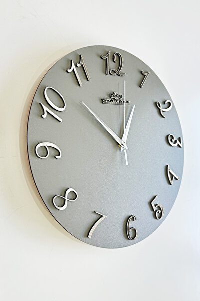 aSSe Tasarım ساعة حائط زجاجية شبكية مزخرفة بأرقام تركية آلية صامتة 37 × 37 سم (أنثراسيت-فضي)