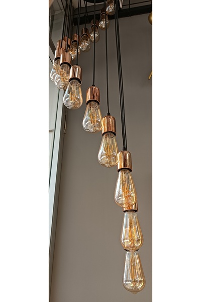 ZM AYDINLATMA Sarkıt 15li Bakır Retro Avize