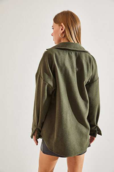 Bianco Lucci Women's Stone Embroidered Double Pocket Cashew Jacket