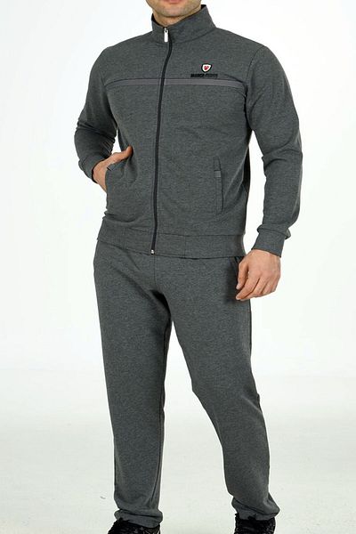 Marco Ferry Anthracite Men's Half Turtleneck Two Thread Large Size Tracksuit EDY201462B-ANT