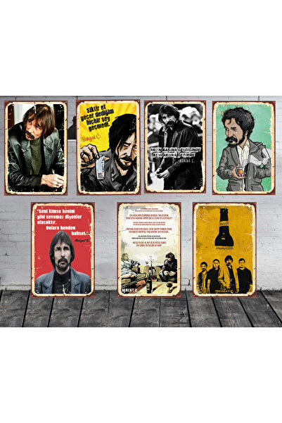 TAKIFİX Behzat Ç Temalı 7 ADET 14 X 20 CM TABLO SETİ