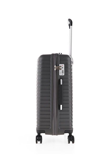 ÇÇS Lüks Silikon Kırılmaz Orta Boy Valiz Antrasit