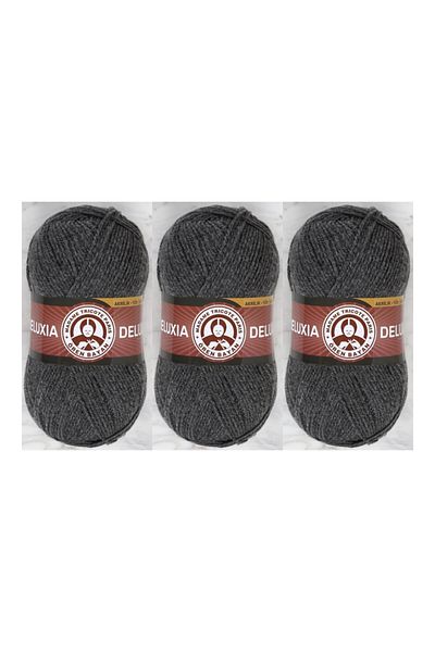 Ören Bayan Deluxia Hand Knitting Thread 100 gr 3 Pieces Color 009 Smoke Grey