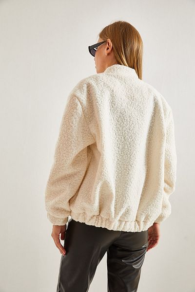Bianco Lucci Damen-Mantel aus Stoff mit zwei Taschen und Druckknöpfen