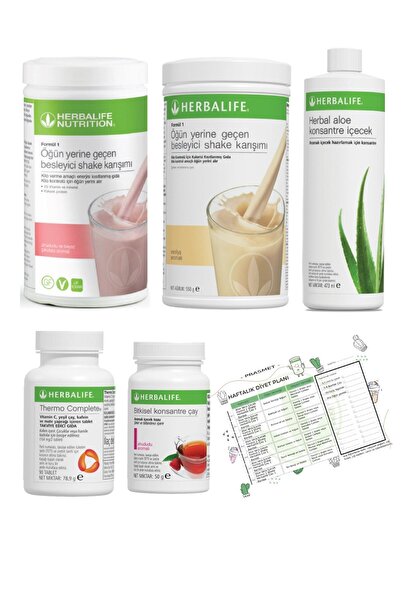 Herbalife Shake Ahududu+vanilya + Ahududu Çay + Aloe Vera + Thermo Complete +...