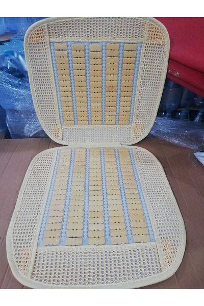 Carub Cushion Straw+beaded Domino Cream