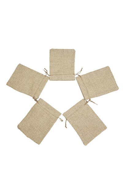 Kelebek Oyuncak Jüt Keten İpli Çuval Kese Çanta 6x8 Cm. - 5 Adet