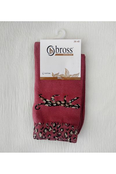 Bross ДАМСКИ ПАМУЧНИ ЧОРАПИ - ПОД КОЛЯНОТО С ШАБЛОН