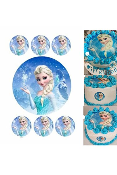 hediyehobihersey For Elsa Resimli Özel Yuvarlak Ve Kare Şekerli Kağıt Yenileb...