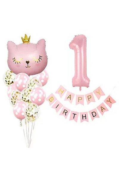 DÜVENCİ TİCARET PINK CAT BALLOON SET