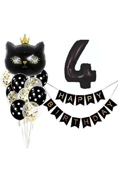 DÜVENCİ TİCARET BLACK CAT BALLOON SET