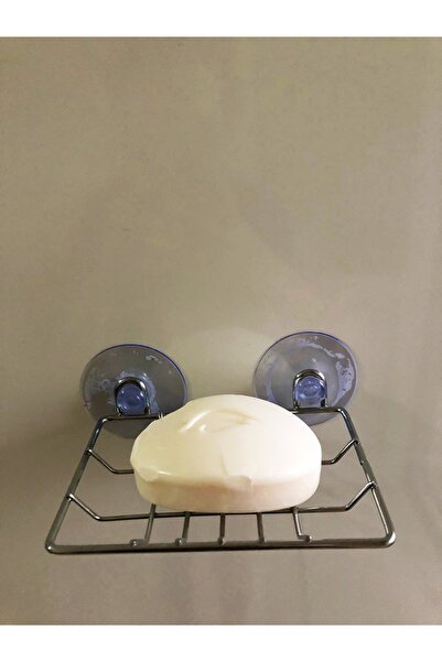 DİBA AVM Luxury Chrome Plated Metal Solid Soap Dish Stand Bathroom-Kitchen Chrome Soap Dish with Suction Cup