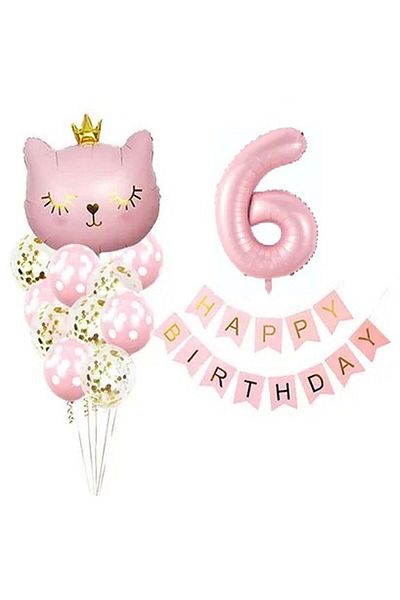 DÜVENCİ TİCARET PINK CAT BALLOON SET