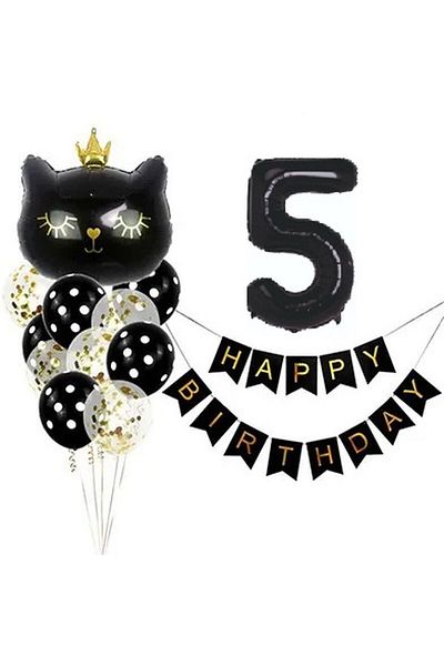 DÜVENCİ TİCARET BLACK CAT BALLOON SET