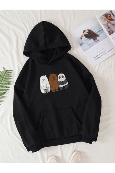 Serays moda We Are Bears Дебел зимен суичър за момиче/момче с качулка