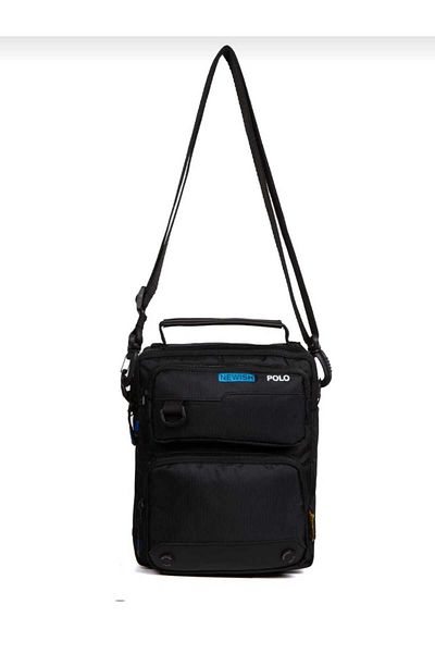 NEWISH POLO ACCESSORIES Ανδρική τσάντα χεριών και ώμου πολλαπλών διαμερισμάτων με ιμάντα ώμου Καθημερινή Μαύρη Μεγάλος Όγκος (24X20X11)