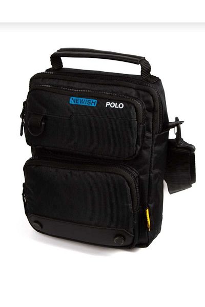 NEWISH POLO ACCESSORIES Ανδρική τσάντα χεριών και ώμου πολλαπλών διαμερισμάτων με ιμάντα ώμου Καθημερινή Μαύρη Μεγάλος Όγκος (24X20X11)