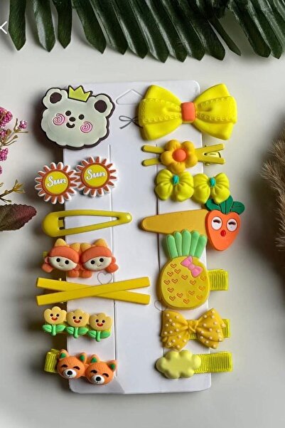 BGScollection Çocuk Toka, Toka Seti 14 Lü Toka Seti Ithal Tokalar Silikon Toka