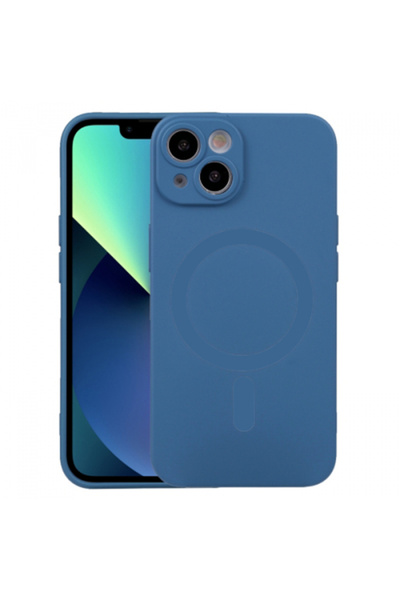 Ally Iphone 14 Plus 6.7inç Liquid Silica Magsafe Uyumlu Silikon Kılıf Mavi