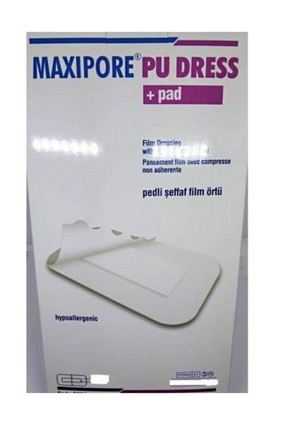 MAXİ 10x25 مع وسادات المسام - معقمة - مقاومة للماء - غلاف الجروح - لا يسبب الحساسية - 10 قطع